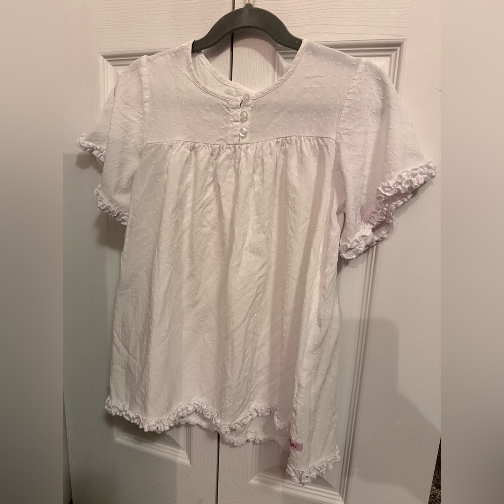 Ruffle Butts White Textured Girls White Dress